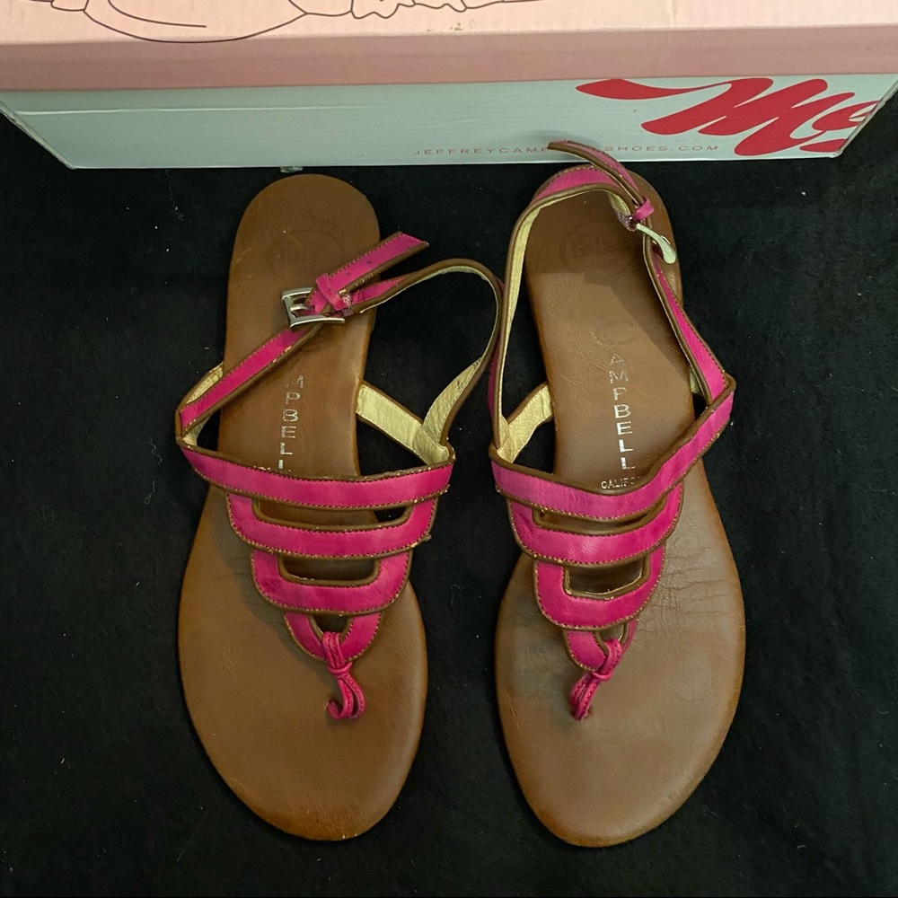 Jeffrey Campbell magnet leather flat sandals 7